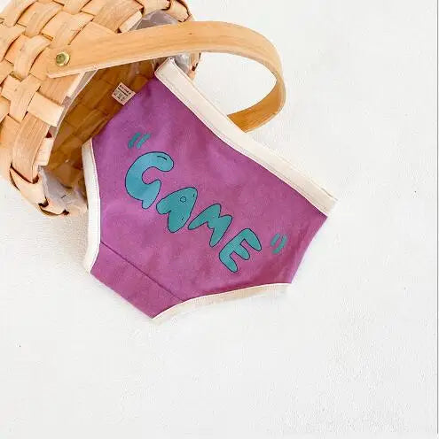 -キッズ下着 ガールズボーイズパンツ アンダーウェア レターロゴ ブリーフ【mh0004083】 - mamahalo shop - 幼児用下着 -  べビー服 - 子供服 - 男の子 - 女の子