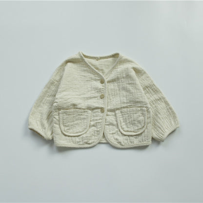 -キッズ コットンリネン ジャケット - mamahalo shop - ショートコート・ジャケット・ジャンパー -  べビー服 - 子供服 - 男の子 - 女の子