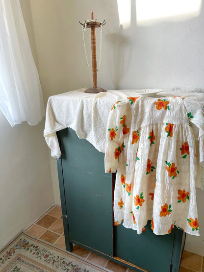 -キッズ フラワー 長袖ワンピース - mamahalo shop - 長袖ワンピース -  べビー服 - 子供服 - 男の子 - 女の子