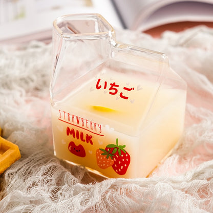 -ガラス 牛乳瓶 電子レンジ カップ 耐熱 ミルク ポット フルーツ グラス【mh0002638】 - mamahalo shop - コップ・グラス・マグ -  べビー服 - 子供服 - 男の子 - 女の子