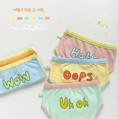 -キッズ下着3枚セット ガールズパンツ アンダーウェア レターロゴ ボクサー/ブリーフ - mamahalo shop - 幼児用下着 -  べビー服 - 子供服 - 男の子 - 女の子