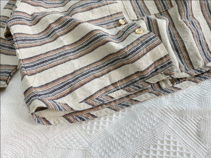 -キッズ パッチワーク ボーダー ストライプ 長袖 シャツ トップス - mamahalo shop - 長袖シャツ・ブラウス -  べビー服 - 子供服 - 男の子 - 女の子