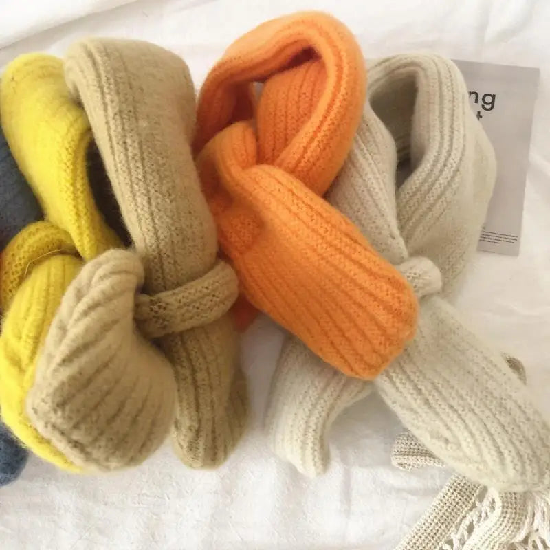 -キッズマフラー ニット スカーフ 9カラー ユニセックス 男の子 女の子 子供服 - mamahalo shop - ネックウォーマー -  べビー服 - 子供服 - 男の子 - 女の子