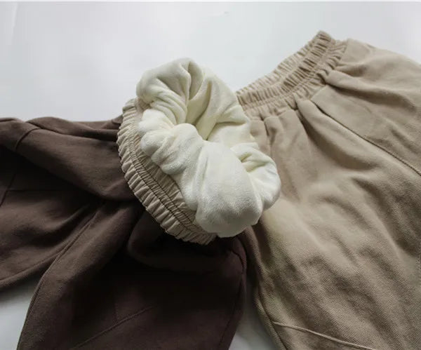 -キッズパンツ 裏起毛 パッチワークパンツ カーキ コーヒー 2カラー ボーイズ 男の子 子供服 - mamahalo shop - ロングパンツ・スウェットパンツ -  べビー服 - 子供服 - 男の子 - 女の子