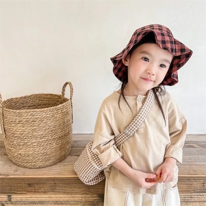 -キッズトップス 長袖Tシャツ ロンT バック スマイル レターロゴ プリント カーキ/ダークグレー/2カラー - mamahalo shop - 長袖Tシャツ -  べビー服 - 子供服 - 男の子 - 女の子