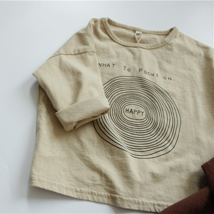 -キッズ HAPPY 長袖 Tシャツ ロンT - mamahalo shop - 長袖Tシャツ -  べビー服 - 子供服 - 男の子 - 女の子