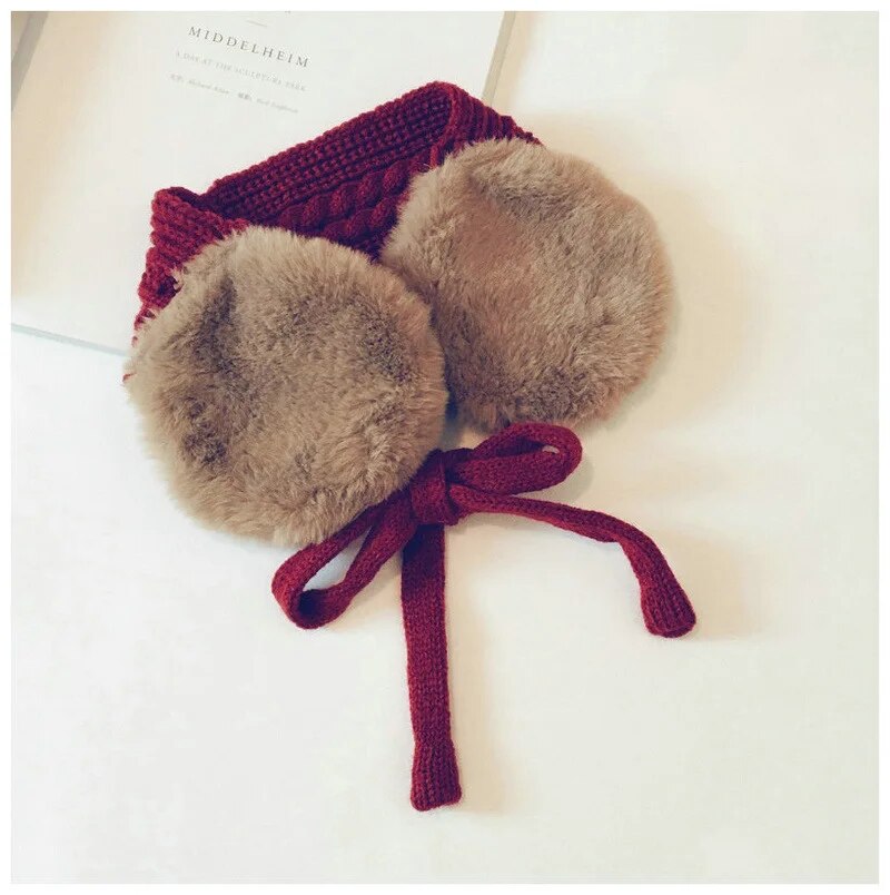 -キッズイヤーマフ ファー ニット マフラー  ガールズ 女の子 子供服【mh0003098】 - mamahalo shop - ネックウォーマー -  べビー服 - 子供服 - 男の子 - 女の子