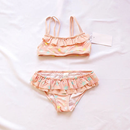 -キッズ水着 ビキニセット セパレート フラミンゴ ヒトデ スターフィッシュ ピンク【mh0005129】 - mamahalo shop - ベビー用水着 -  べビー服 - 子供服 - 男の子 - 女の子