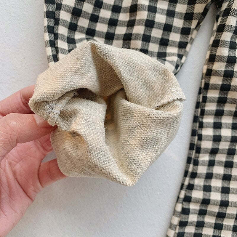 -キッズ チェック 無地 アンクル フレア パンツ - mamahalo shop - ロングパンツ・スウェットパンツ -  べビー服 - 子供服 - 男の子 - 女の子