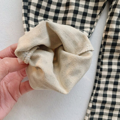 -キッズ チェック 無地 アンクル フレア パンツ - mamahalo shop - ロングパンツ・スウェットパンツ -  べビー服 - 子供服 - 男の子 - 女の子