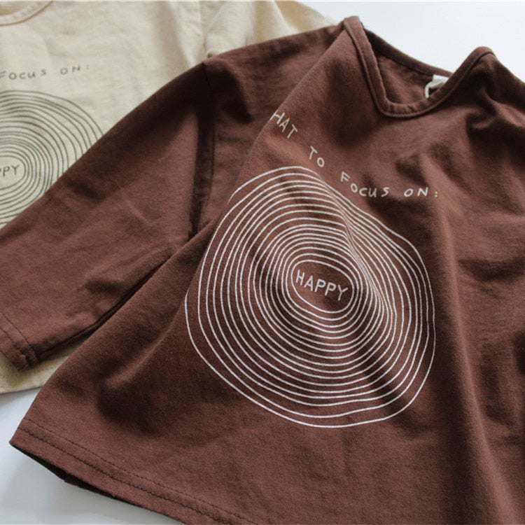 -キッズ HAPPY 長袖 Tシャツ ロンT - mamahalo shop - 長袖Tシャツ -  べビー服 - 子供服 - 男の子 - 女の子