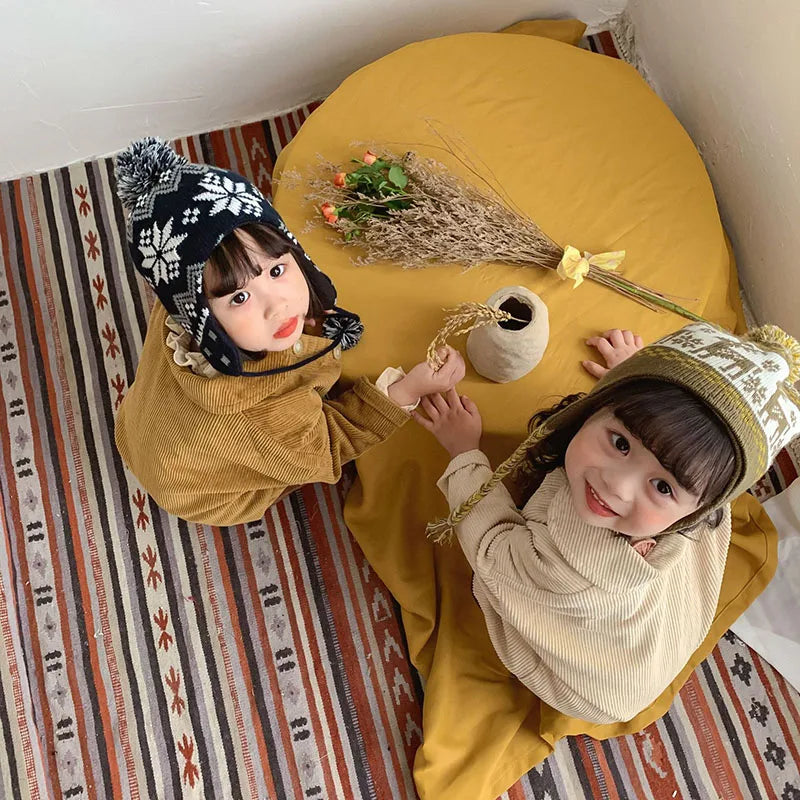 -キッズトップス 長袖コーデュロイシャツ オーバーシャツ 2カラー - mamahalo shop - 長袖シャツ・ブラウス -  べビー服 - 子供服 - 男の子 - 女の子