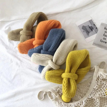 -キッズマフラー ニット スカーフ 9カラー ユニセックス 男の子 女の子 子供服 - mamahalo shop - ネックウォーマー -  べビー服 - 子供服 - 男の子 - 女の子