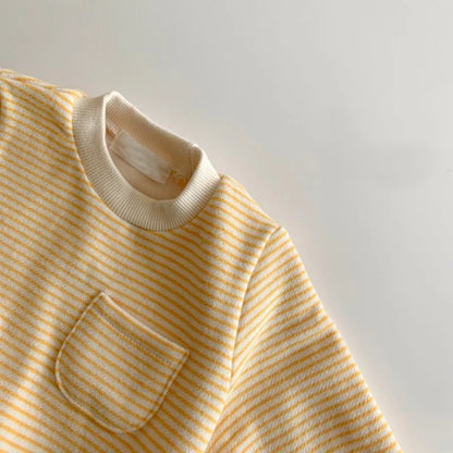 -ベビーロンパース 長袖ボーダージャンプスーツ シンプルベーシック 2カラー【mh0006229】 - mamahalo shop - 長袖ロンパース -  べビー服 - 子供服 - 男の子 - 女の子