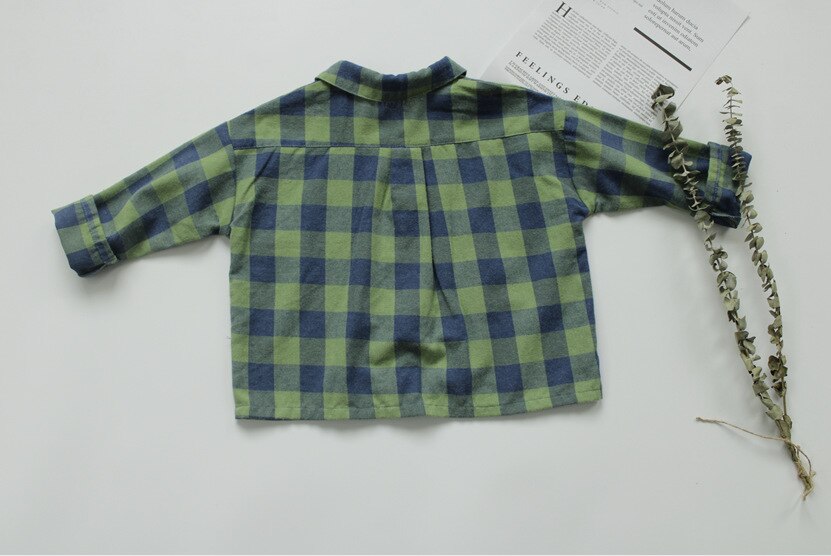 -キッズ ブロック チェック 長袖 シャツ - mamahalo shop - 長袖シャツ・ブラウス -  べビー服 - 子供服 - 男の子 - 女の子