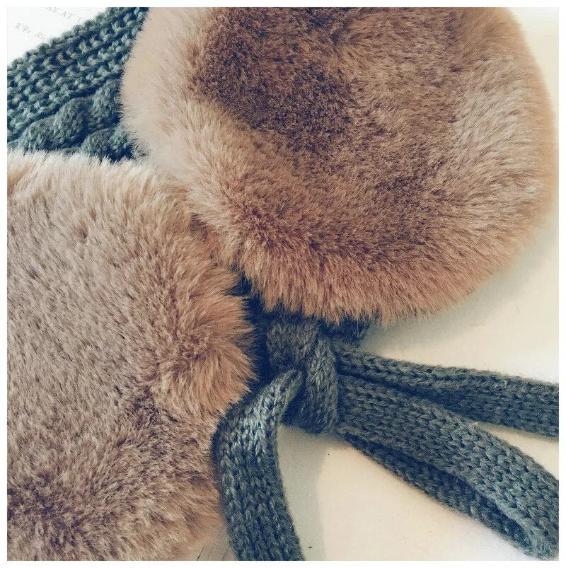 -キッズイヤーマフ ファー ニット マフラー  ガールズ 女の子 子供服【mh0003098】 - mamahalo shop - ネックウォーマー -  べビー服 - 子供服 - 男の子 - 女の子