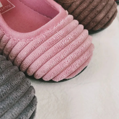 -ベビー キッズ コーデュロイ ストラップ シューズ バレエ シューズ 靴 - mamahalo shop - 靴 -  べビー服 - 子供服 - 男の子 - 女の子