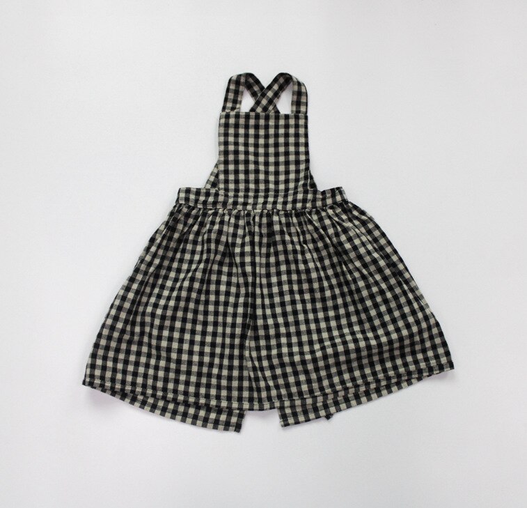 -キッズ チェック エプロン ドレス - mamahalo shop - ノースリーブワンピース -  べビー服 - 子供服 - 男の子 - 女の子