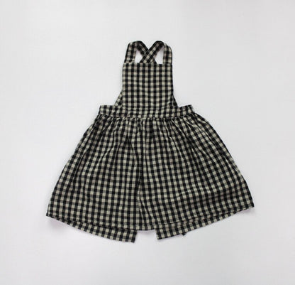 -キッズ チェック エプロン ドレス - mamahalo shop - ノースリーブワンピース -  べビー服 - 子供服 - 男の子 - 女の子
