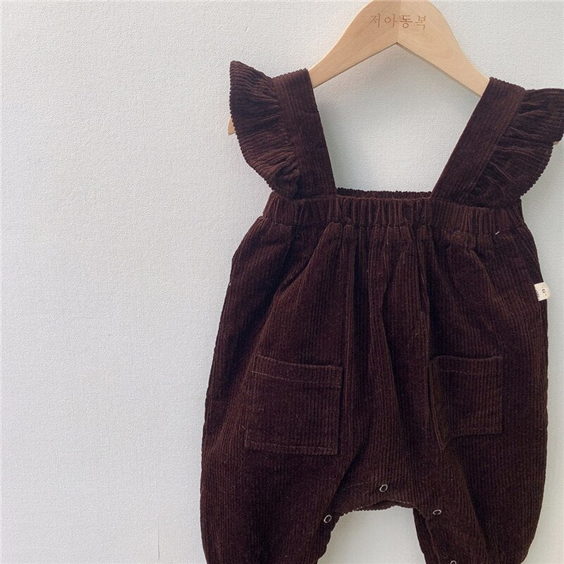 -ベビー フリル コーデュロイ ジャンプスーツ 42381050 - mamahalo shop - ノースリーブジャンプスーツ -  べビー服 - 子供服 - 男の子 - 女の子