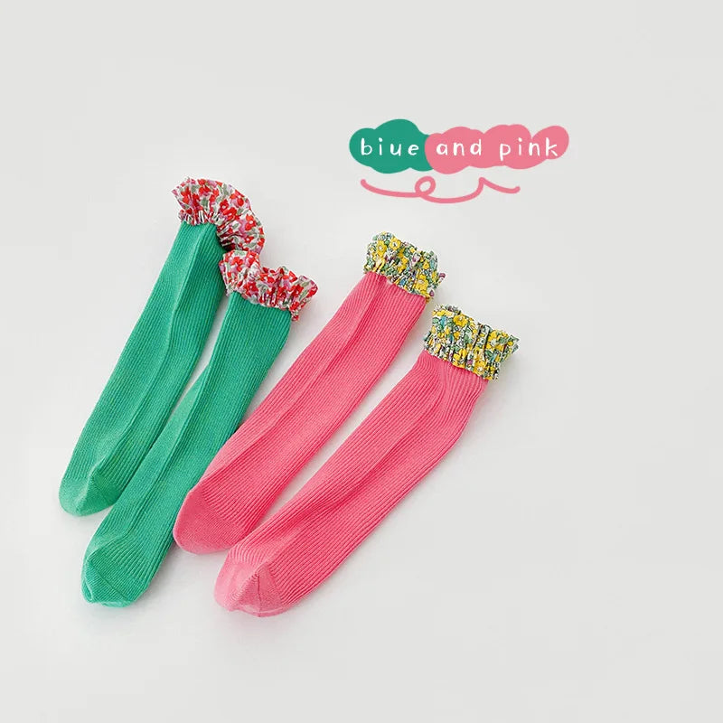 -ベビー キッズ フリル ソックス 靴下 2足 セット - mamahalo shop - ベビー用靴下・タイツ -  べビー服 - 子供服 - 男の子 - 女の子