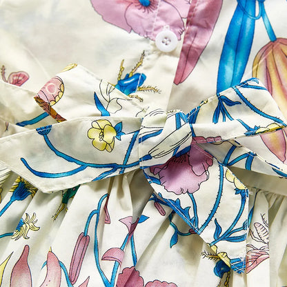 -# ベビーロンパース ノースリーブ スカートボディスーツ フラワー花柄プリント 2カラー【mh0006232】 - mamahalo shop - ノースリーブロンパース -  べビー服 - 子供服 - 男の子 - 女の子