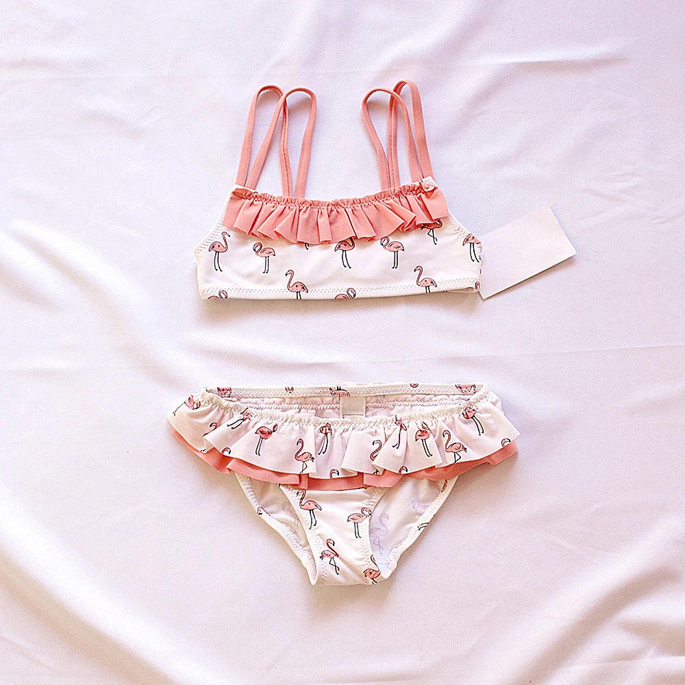 -キッズ水着 ビキニセット セパレート フラミンゴ ヒトデ スターフィッシュ ピンク【mh0005129】 - mamahalo shop - ベビー用水着 -  べビー服 - 子供服 - 男の子 - 女の子