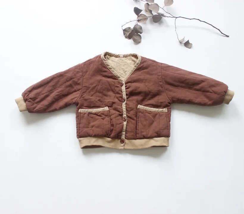 -キッズ アウター バイピングジャケット ジャケット コート コーヒー アプリコット 2カラー ユニセックス 男の子 女の子 子供服【mh0003094】 - mamahalo shop - ショートコート・ジャケット・ジャンパー -  べビー服 - 子供服 - 男の子 - 女の子