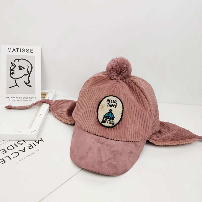 -ベビー キッズ ボア 耳あて付き キャップ 帽子 - mamahalo shop - ベビー用帽子 -  べビー服 - 子供服 - 男の子 - 女の子