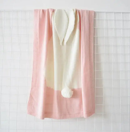 -ベビーブランケット うさ耳付きブランケット 毛布 おくるみ - mamahalo shop - ベビーブランケット・タオル -  べビー服 - 子供服 - 男の子 - 女の子