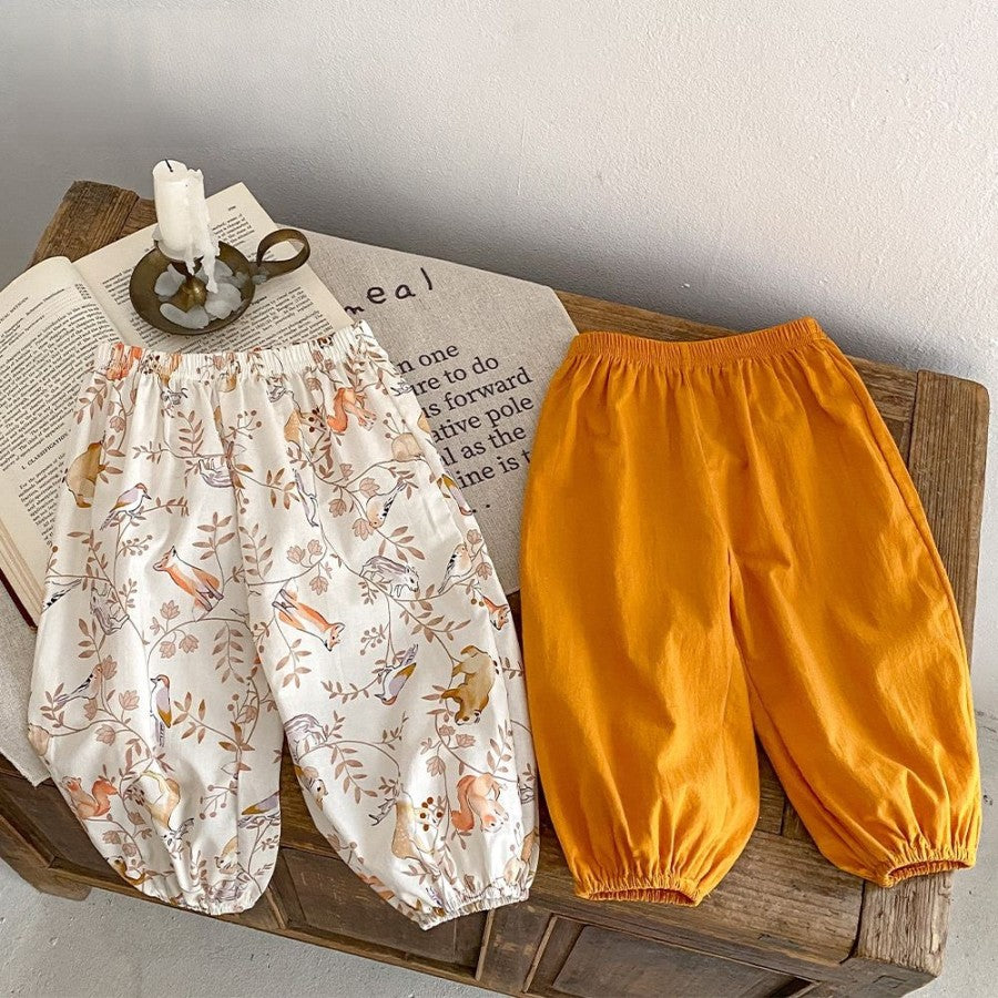 -ベビーパンツ サマールーズロングパンツ 無地/うさぎラビットプリント 2カラー【mh0006086】 - mamahalo shop - ロングパンツ・スウェットパンツ -  べビー服 - 子供服 - 男の子 - 女の子