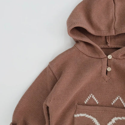 -キツネモチーフフーディニットセーター【mh0011283】 - mamahalo shop - トレーナー・フーディ -  べビー服 - 子供服 - 男の子 - 女の子