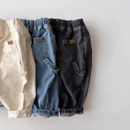 Pantalones largos de mezclilla holgados para bebés y niños 【mh0014645】