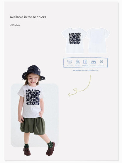 Flocked Print Cotton T-shirt フロッキー 半袖Tシャツ【mh0013184】