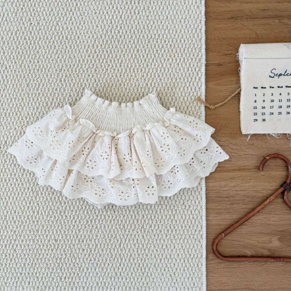 長袖ニットセーター フリルネック プルオーバー レースフリル スカートブルマ【mh0011520】