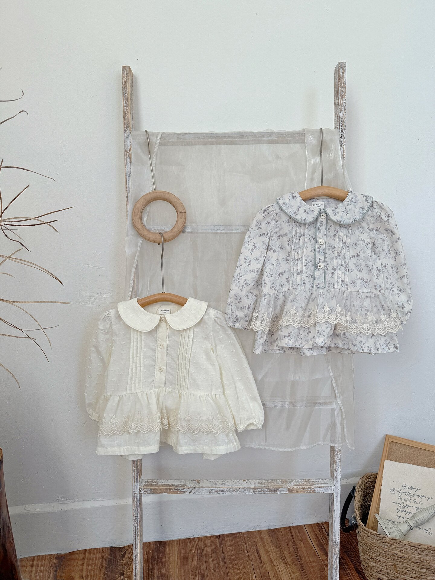 Lace Floral Doll Shirt レース付花柄ドールブラウス【mh0012115】