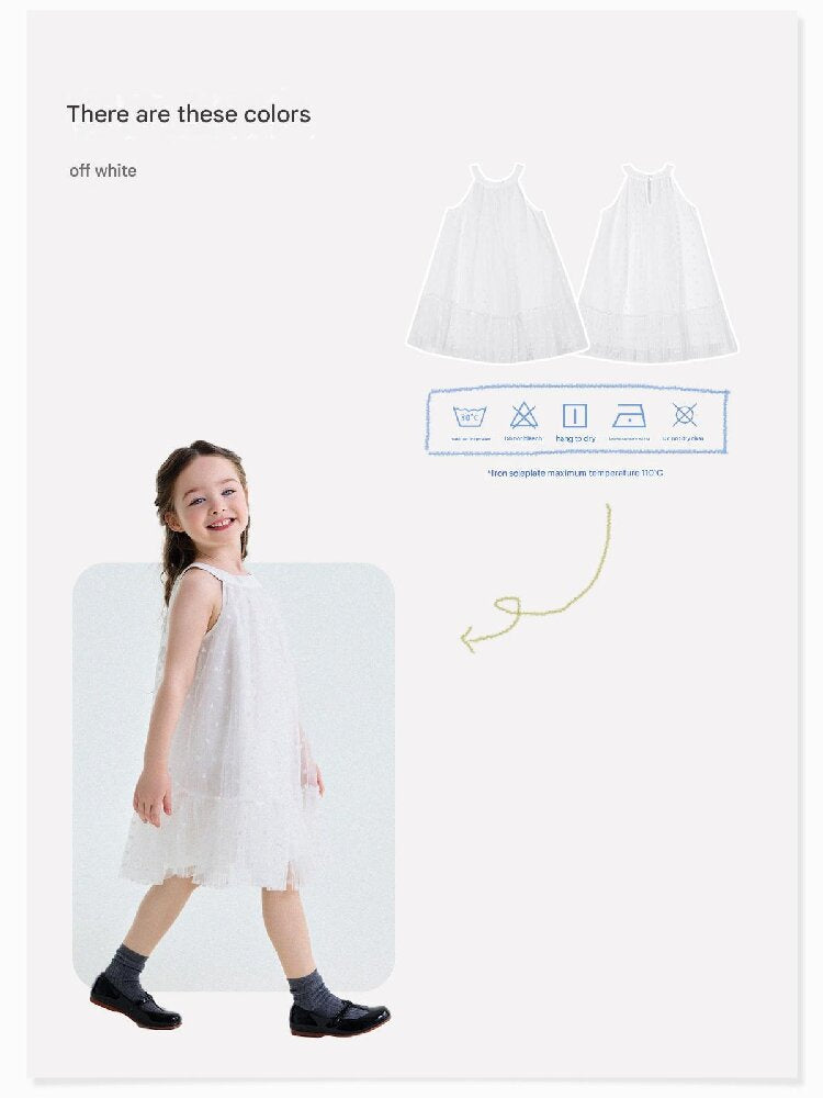 Embroidered Gauze Princess Dress フリル ノースリーブワンピース【mh0013173】