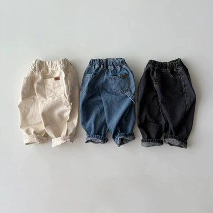 Pantalones largos de mezclilla holgados para bebés y niños 【mh0014645】