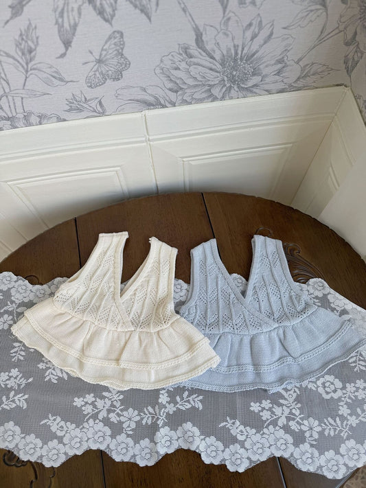 Ruffled Knitted Cotton Vest フリルニットベスト【mh0012107】