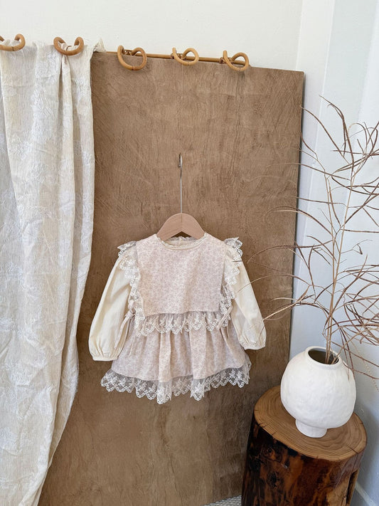 Lace Floral Vest & Ruffle Skirt Set レース花柄フリルスカートセット【mh0012117】