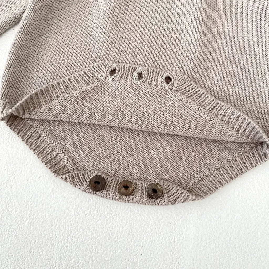 -ラッフルレースニット襟長袖ロンパース【mh0011077】 - mamahalo shop - 長袖ロンパース -  べビー服 - 子供服 - 男の子 - 女の子