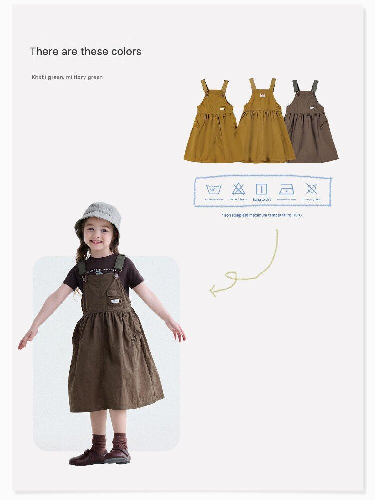 Multi Pocket Layering Bib Skirt ワークテイスト サロペットワンピース【mh0013188】