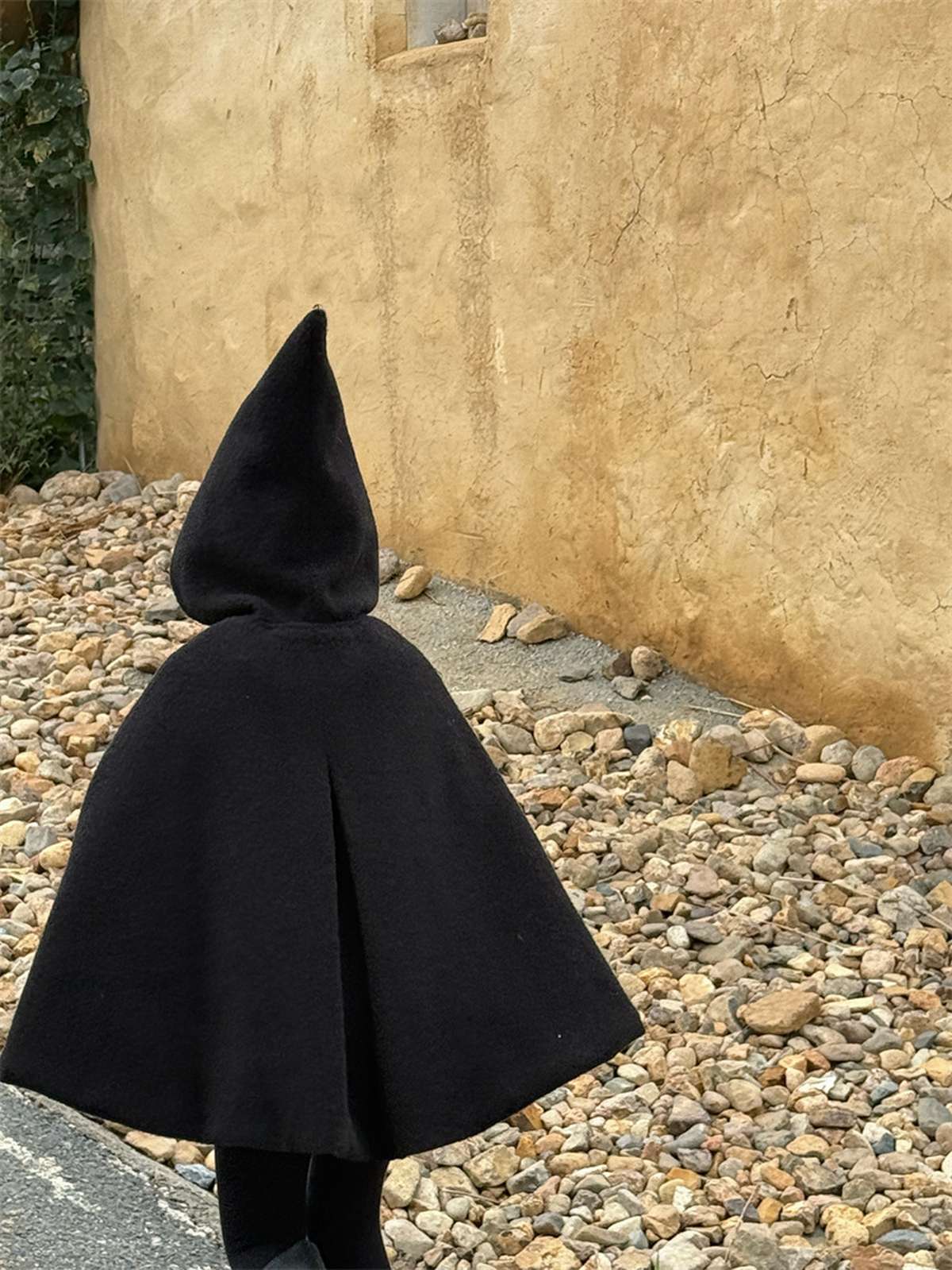 -フーディポンチョ ピクシーフード ブラックマントコート【mh0011440】 - mamahalo shop - ショートコート・ジャケット・ジャンパー -  べビー服 - 子供服 - 男の子 - 女の子