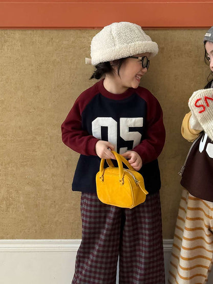 長袖スウェット | ナンバーロゴ | 裏起毛ラグランプルオーバー【mh0011473】