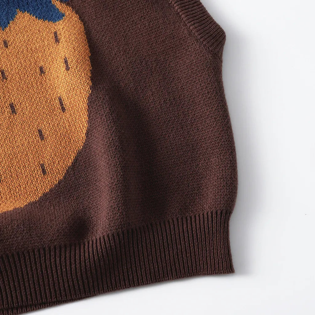 -ビッグいちご柄ニットベスト【mh0011093】 - mamahalo shop - ベスト -  べビー服 - 子供服 - 男の子 - 女の子