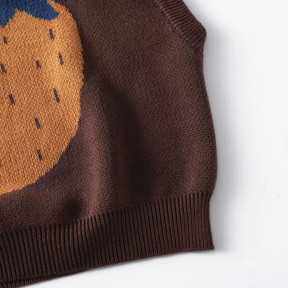 -ビッグいちご柄ニットベスト【mh0011093】 - mamahalo shop - ベスト -  べビー服 - 子供服 - 男の子 - 女の子