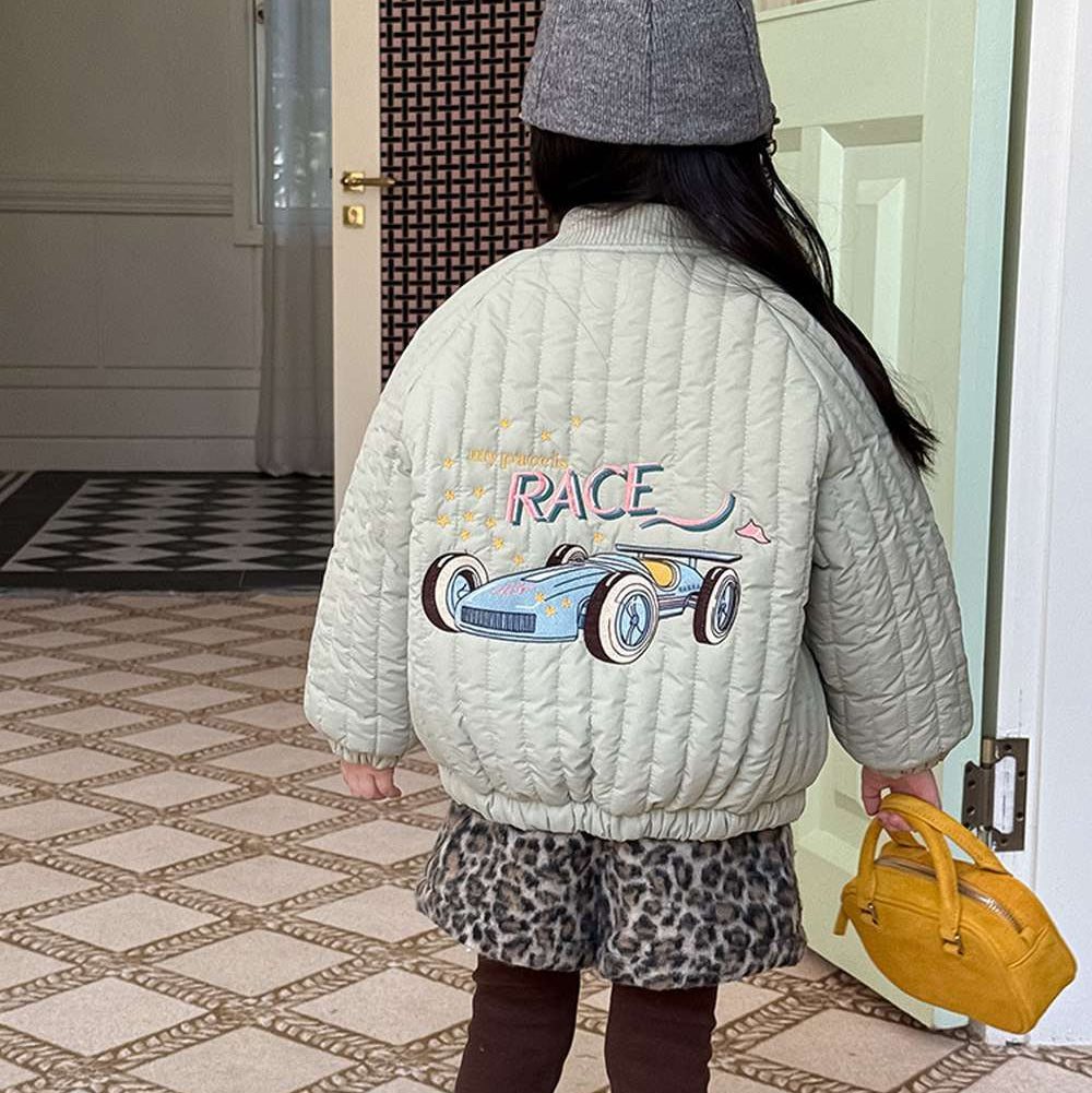 Long-sleeved quilted jacket | Padded and fully embroidered | Character print outerwear [mh0011467]