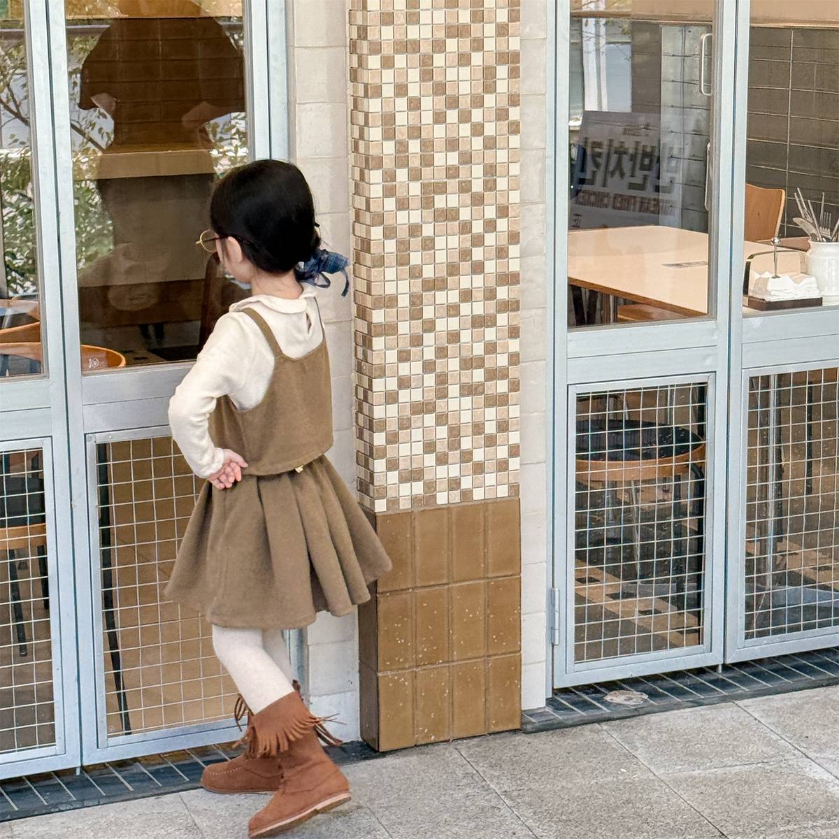 -キャミソールトップス+スカートセットアップ 2点セット ウール調素材【mh0011413】 - mamahalo shop - ノースリーブセットアップ -  べビー服 - 子供服 - 男の子 - 女の子