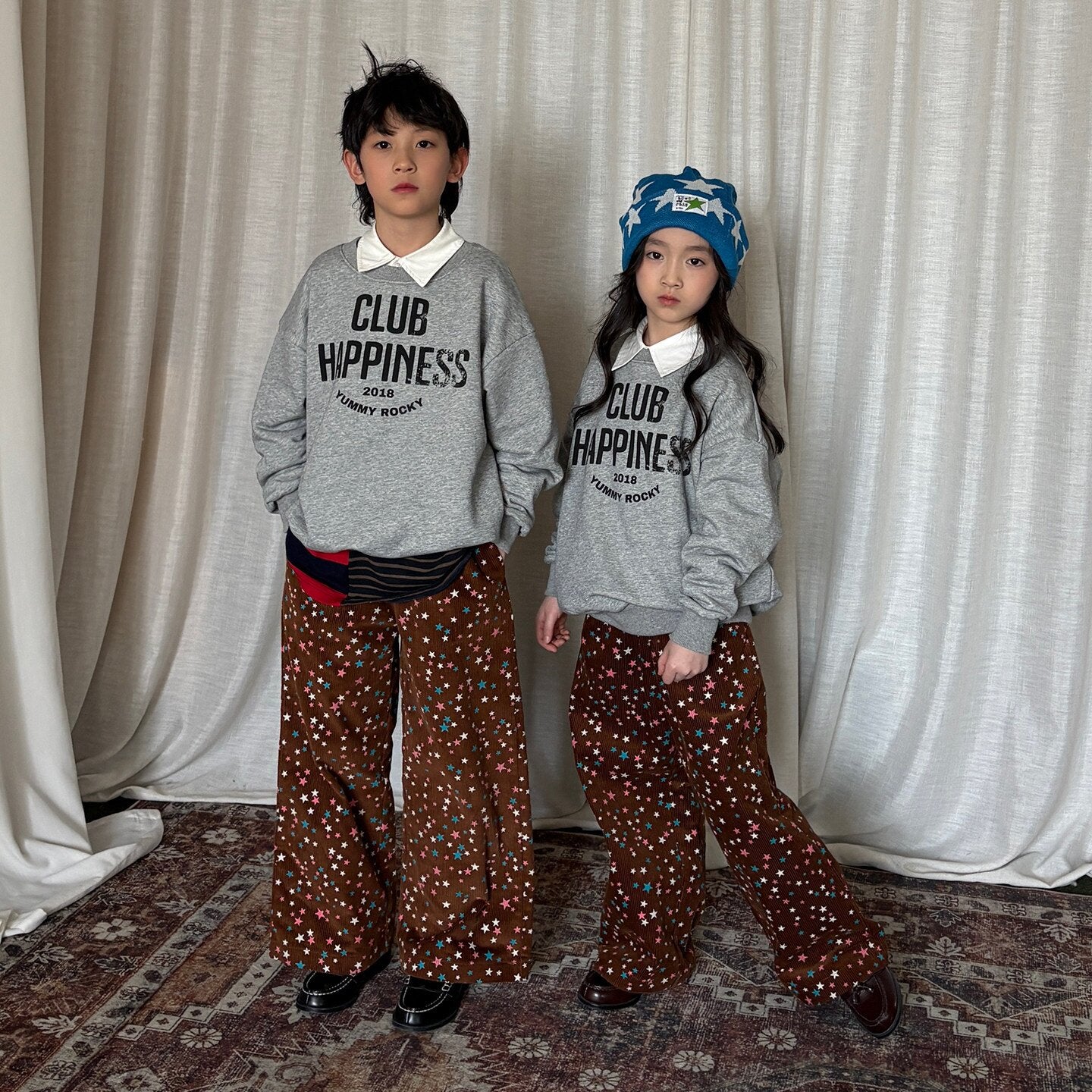 yummy&rocky | Star Print Cotton Corduroy Pants 星柄コーデュロイストレートパンツ【mh0020101】