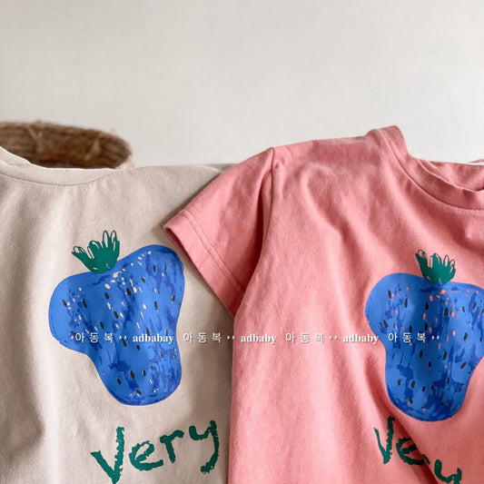 Berry Print Short Sleeve T-Shirt ベリープリント 半袖Tシャツ【mh0012140】